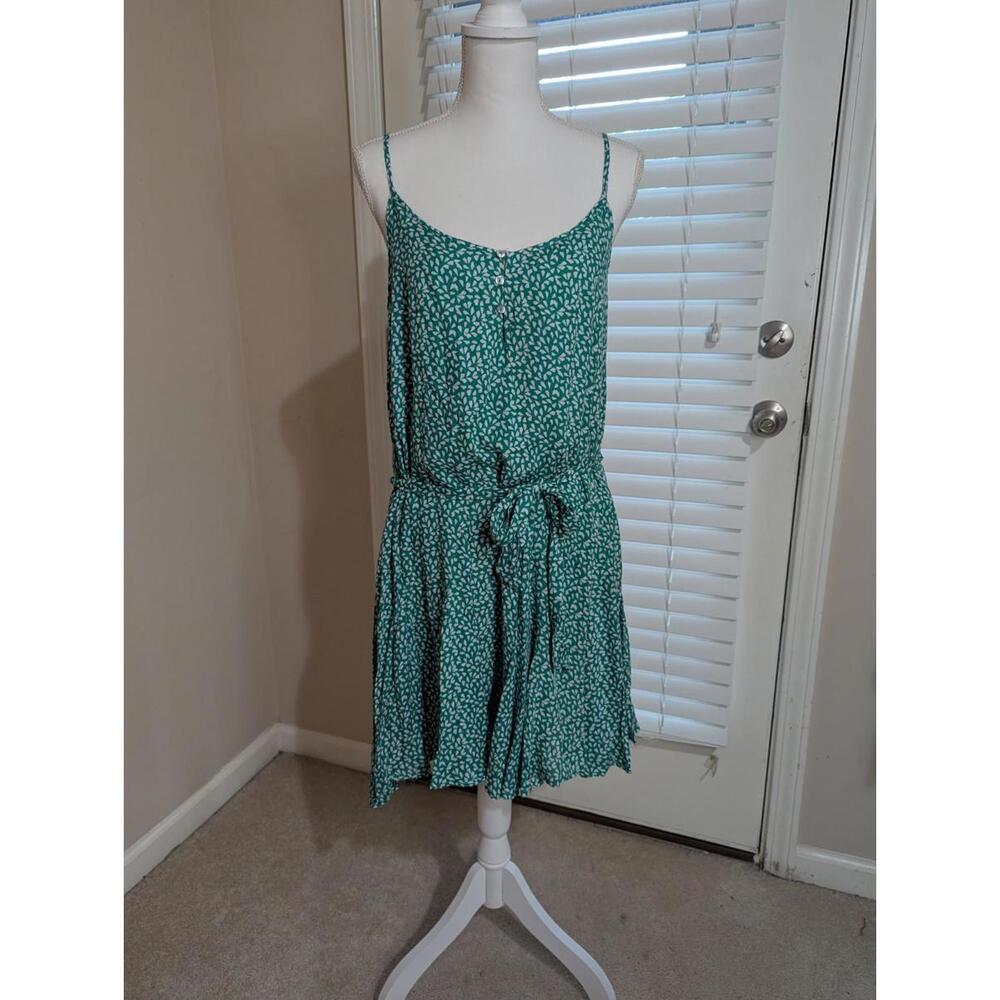 Dress Forum Green And White Fit N Flair Pleated Midi Dress NWT Large